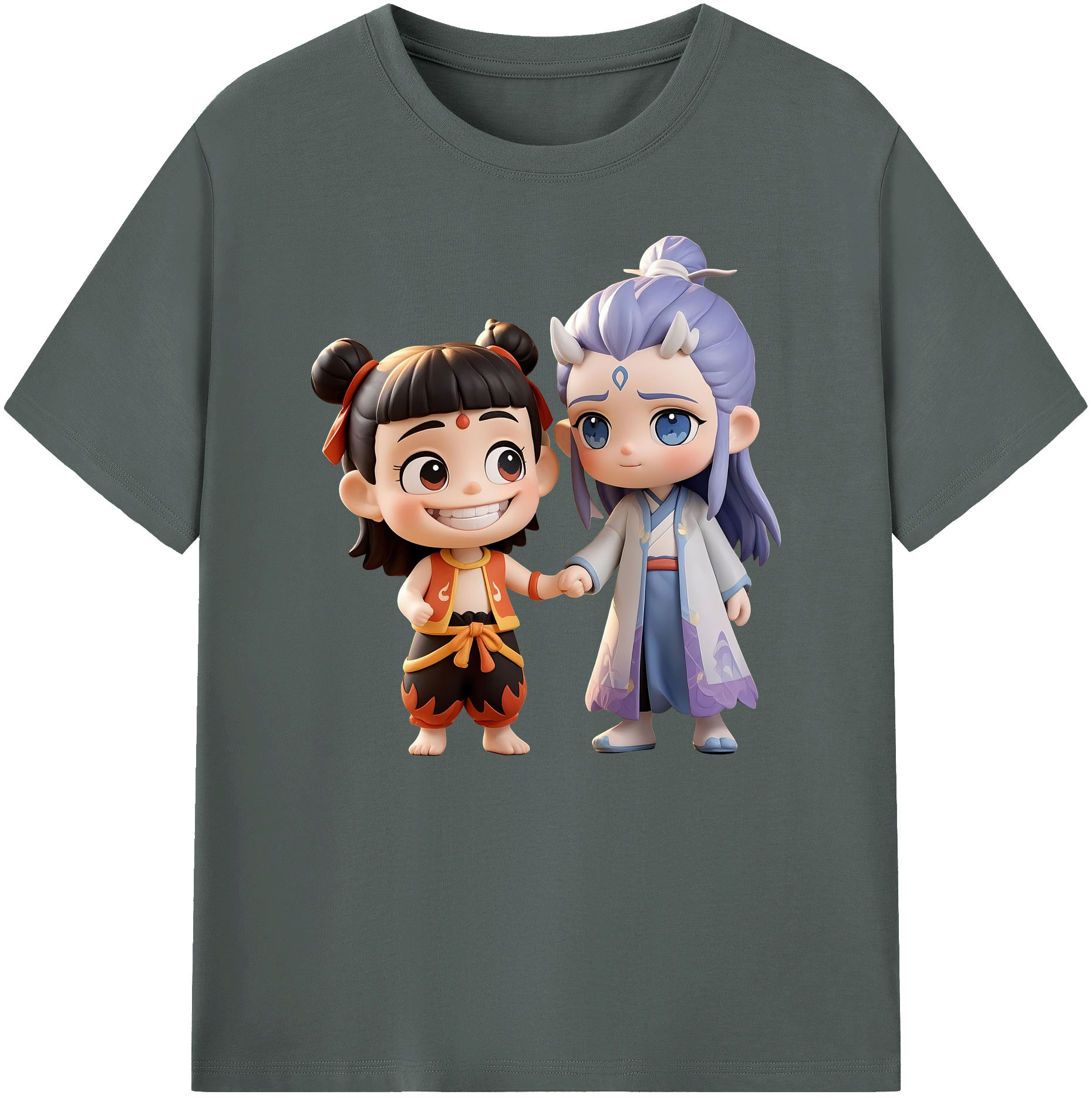 （画像用） Ne Zha 2 ナタ 魔童の大暴れ 綿100％ メンズ半袖Tシャツ｜肌触りやわらか＆通気性